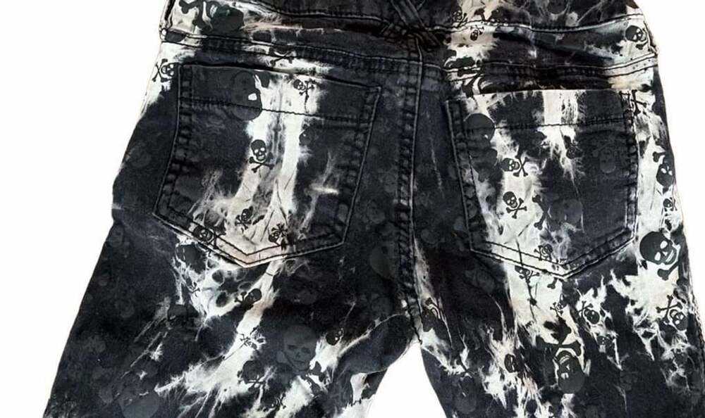 Royal Bones Skull Tie Dye Marble Skinny Jeans Size 0 - Picture 6 of 6